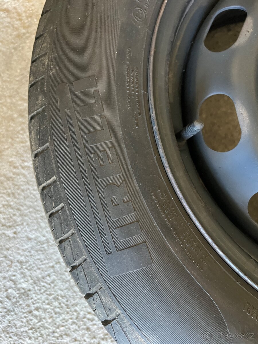 Plechové disky 5x100 + pneu Pirelli 195/65 r15 - 4