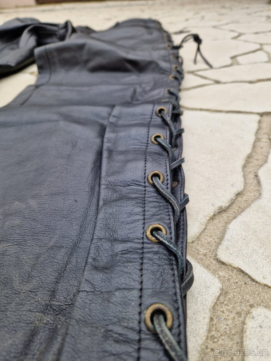 Kožené šněrovací kalhoty Polo 2XL-49x89x117x20 cm - 4