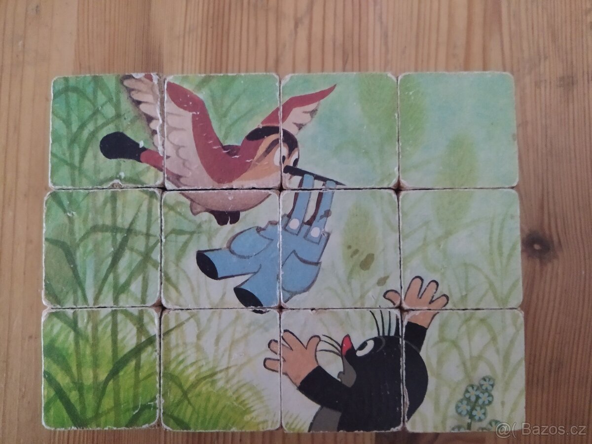 Staré dřevěné kostky Krtka - 4