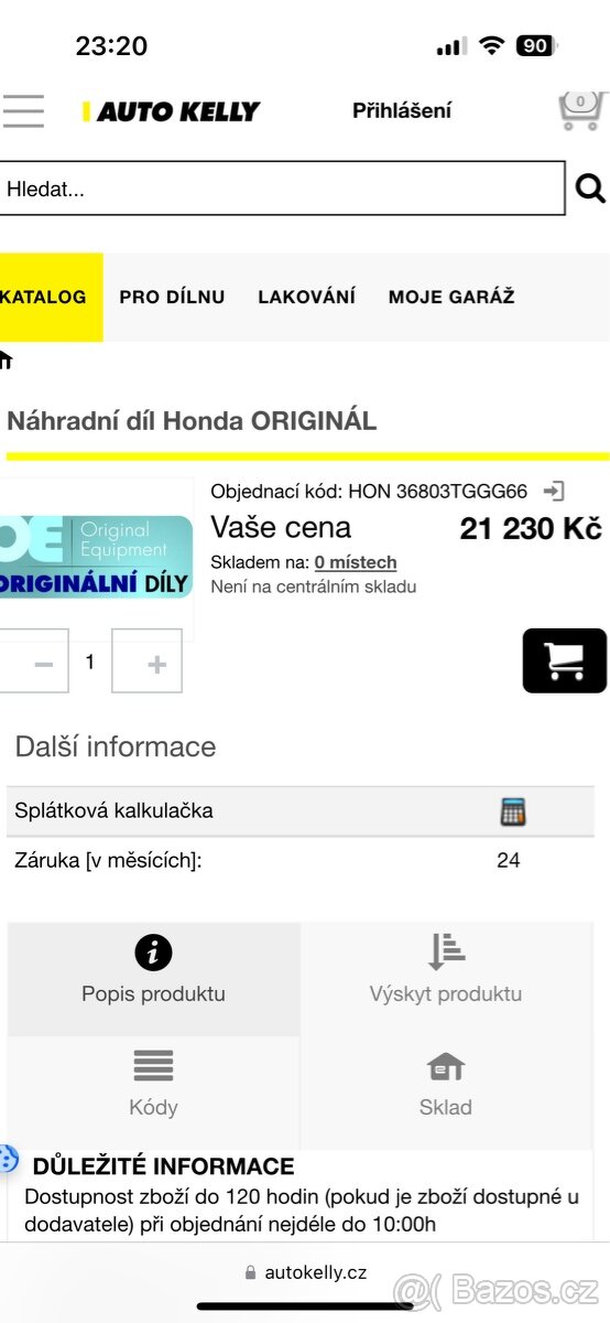 Radar Honda 36803TGGG66 - 4