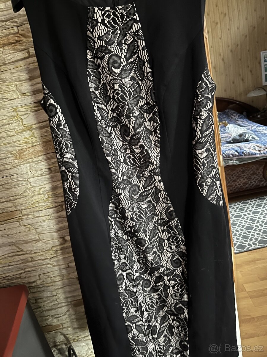 pouzdrové černé šaty vel.38 - 4