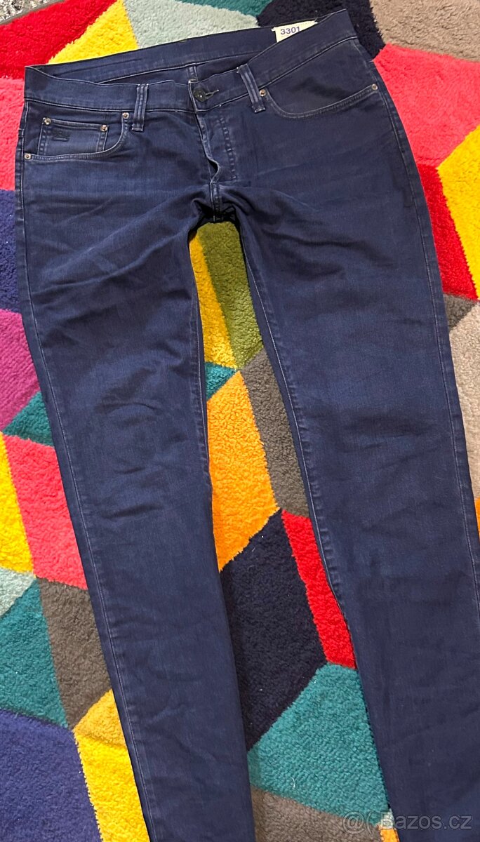 G-STAR W32 L 34 PÁNSKÉ KRÁSNÉ JEANS-RIFLE -TMAVÝ DENIM - 4