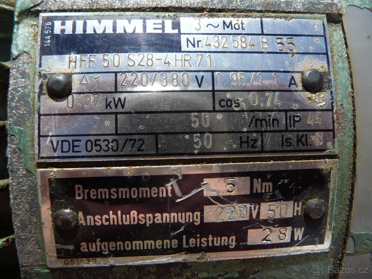 Elektromotor s převodovkou a brzdou - 4