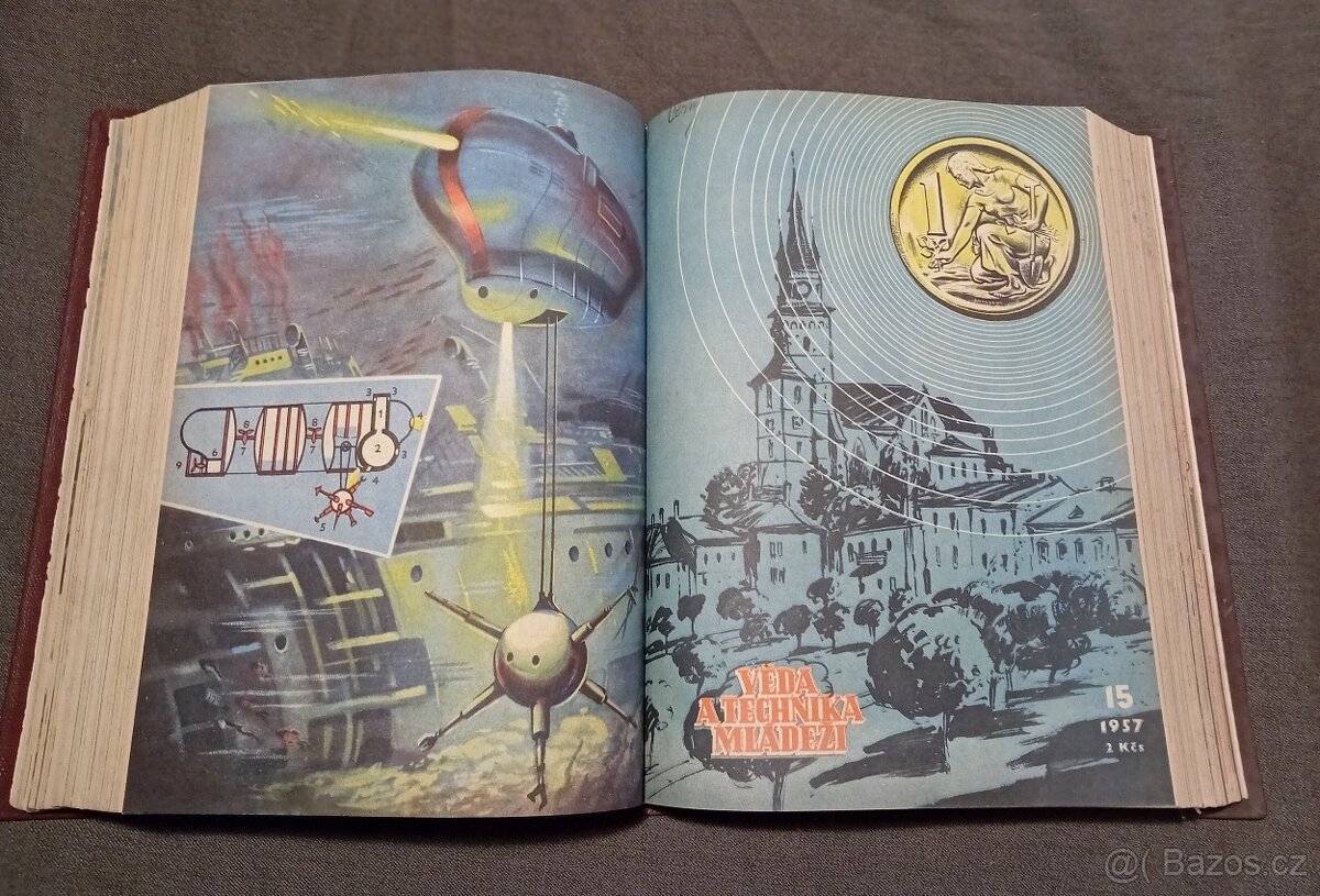 VĚDA A TECHNIKA MLÁDEŽI 1957, 1958 - SVÁZÁNÉ 2 ROČNÍKY - 4