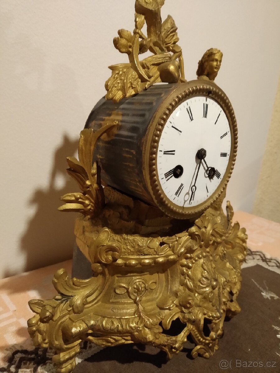 Starožitné bicí krbové hodiny - 4