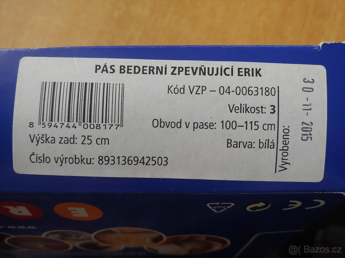 Bederní pás zpevňující Erik vel.3 - 4