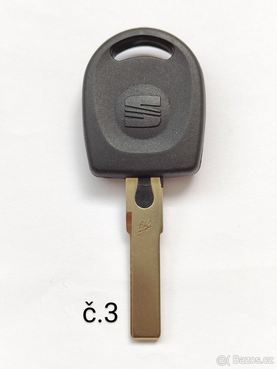 Klíč Škoda Volkswagen Audi Seat HU66 ID48 Klíč + 2x logo =