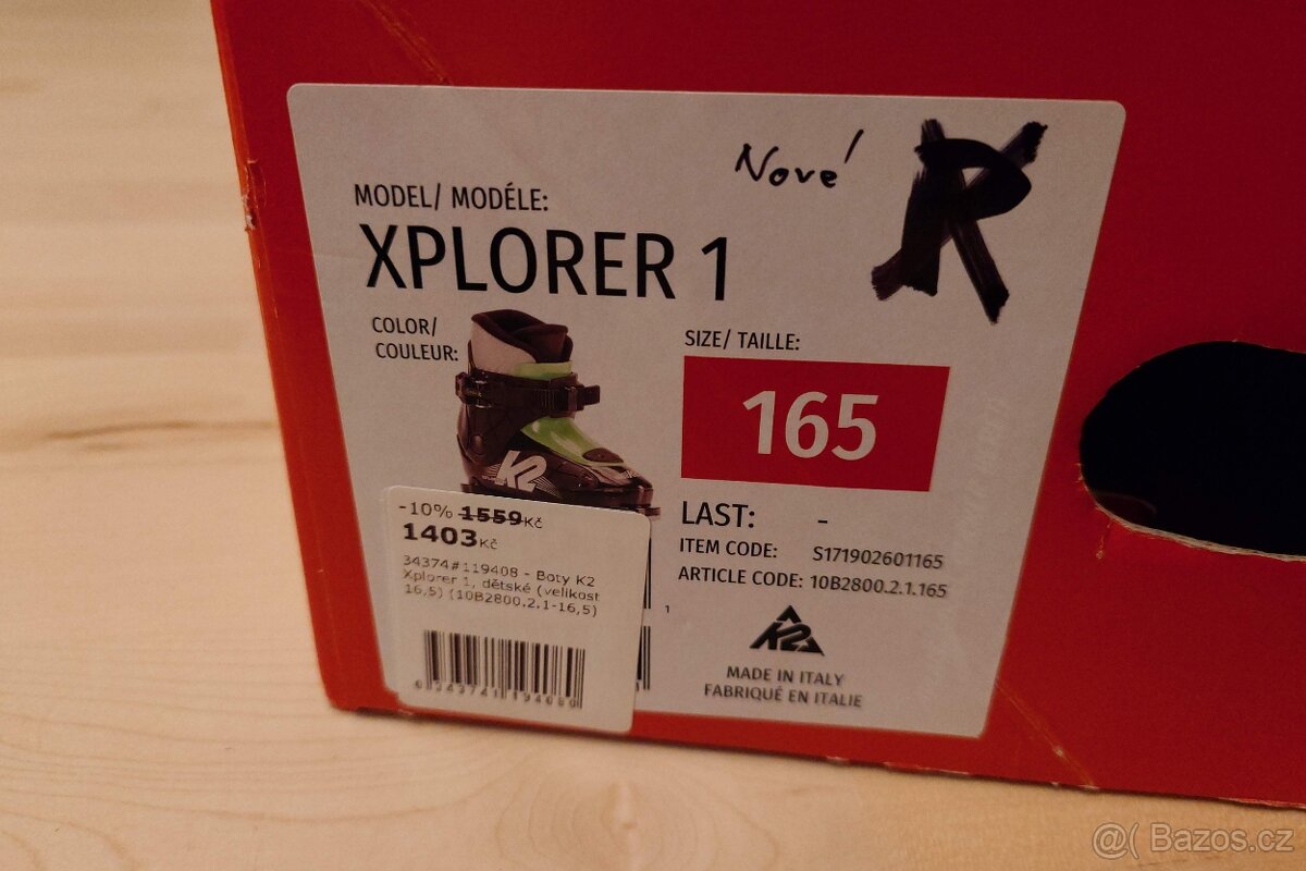 dětské boty sjezdové K2 Xplorer 1 vel. 16,5 - 4