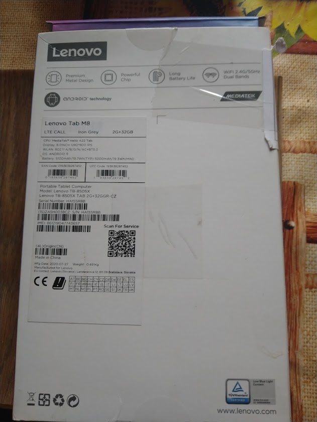 Prodám Lenovo Tab M8 TB-8505F 2GB/32GB - 4
