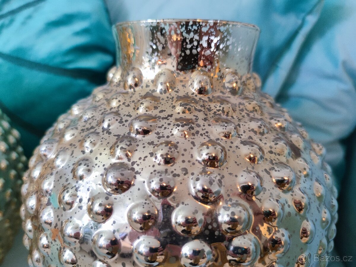 2x kropenatá sklěněná váza - 4