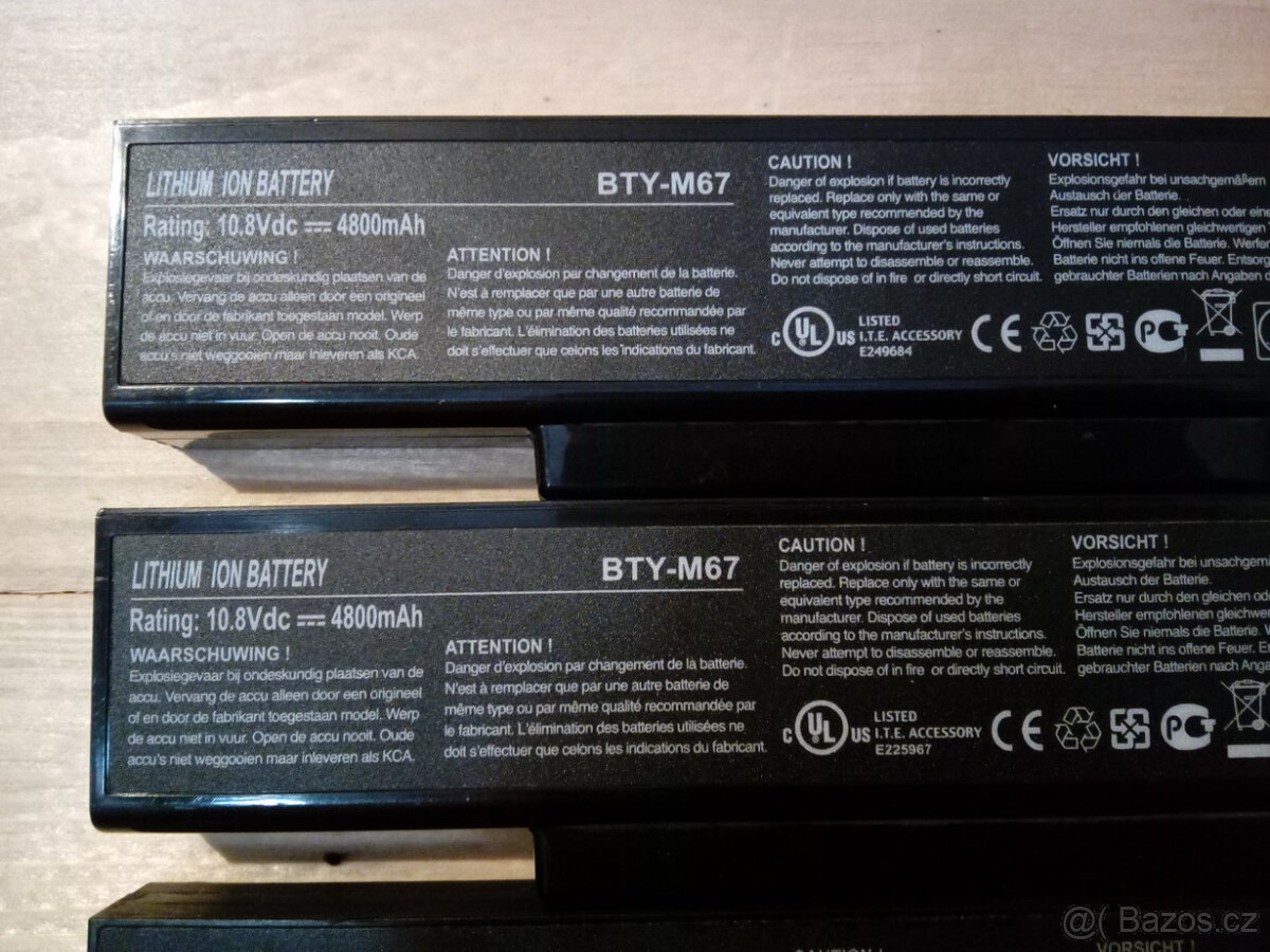 baterie BTY-M66 pro notebooky MSI,Clevo,Asus a další (2hod) - 4