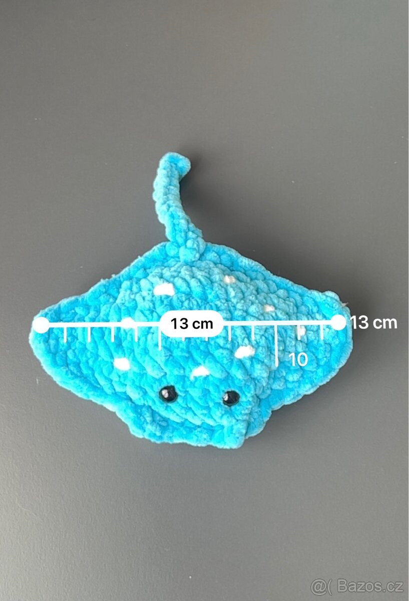 Ručně háčkovaná manta - modrá - 4