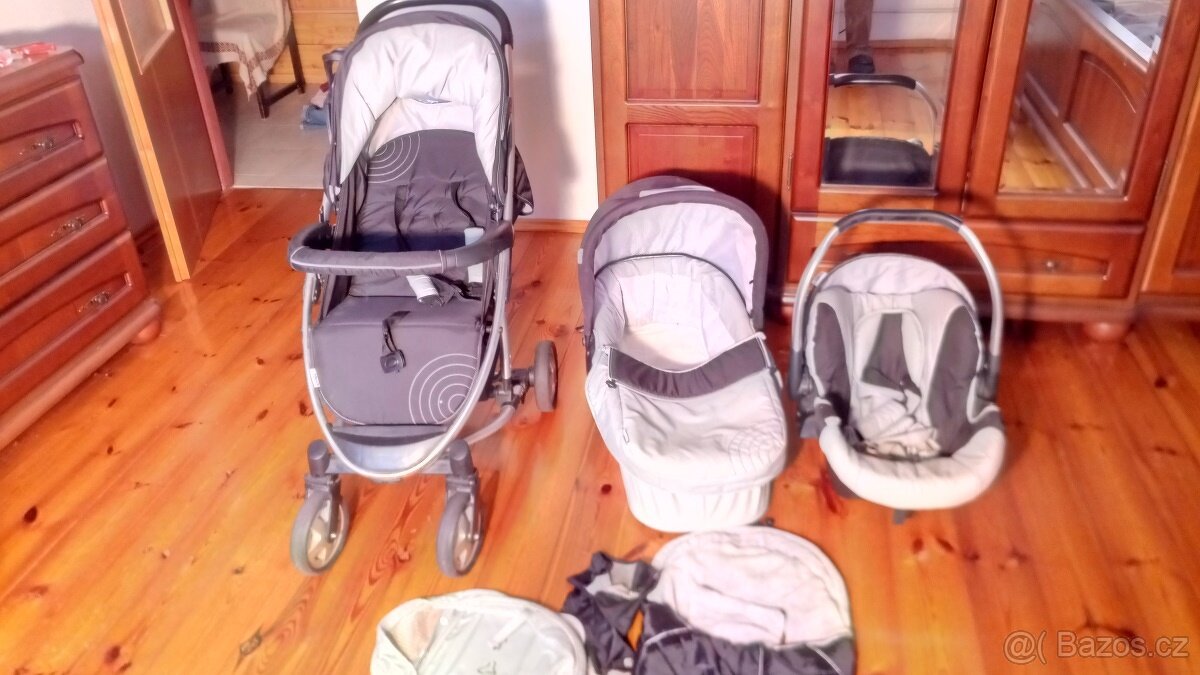 Kočárek 3v1 hluboká korba,sportovní sedačka,autosedacka - 4
