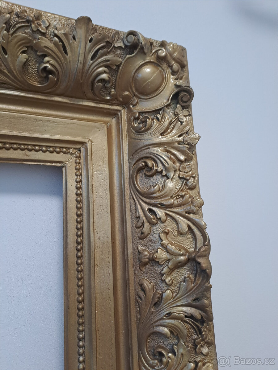 starožitný rám na obraz, zrkadlo - 4