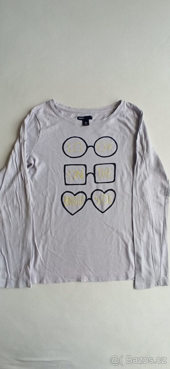 4 trička s dl. rukávem, vel. 134/140 - 4