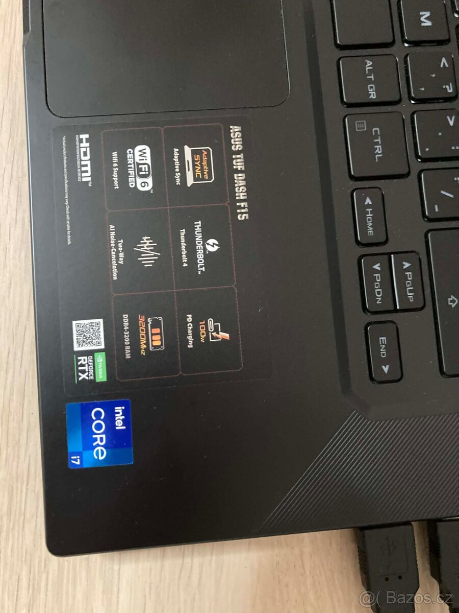 Herní notebook ASUS Tuf Dash F15 i7, RTX 3060 6GB, 16 GB RAM - 4