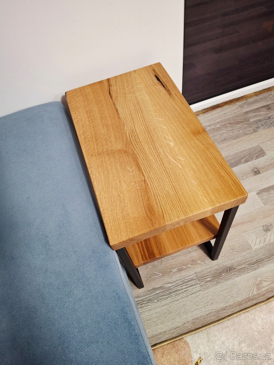 Odkládací stolek z dubu, 2 patra - 4