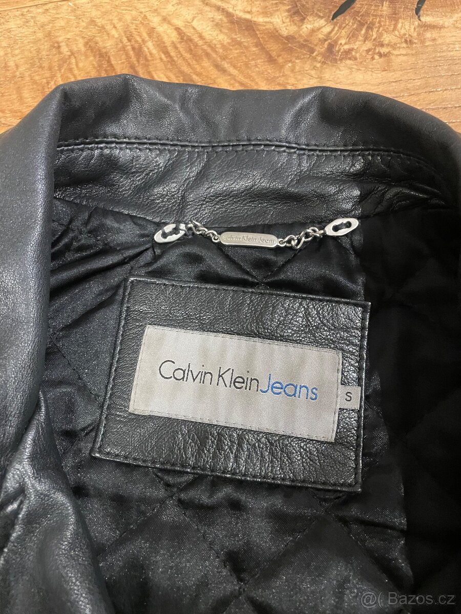 Calvin Klein Jeans – černá KOŽENÁ biker bunda z jehněčí kůže - 4