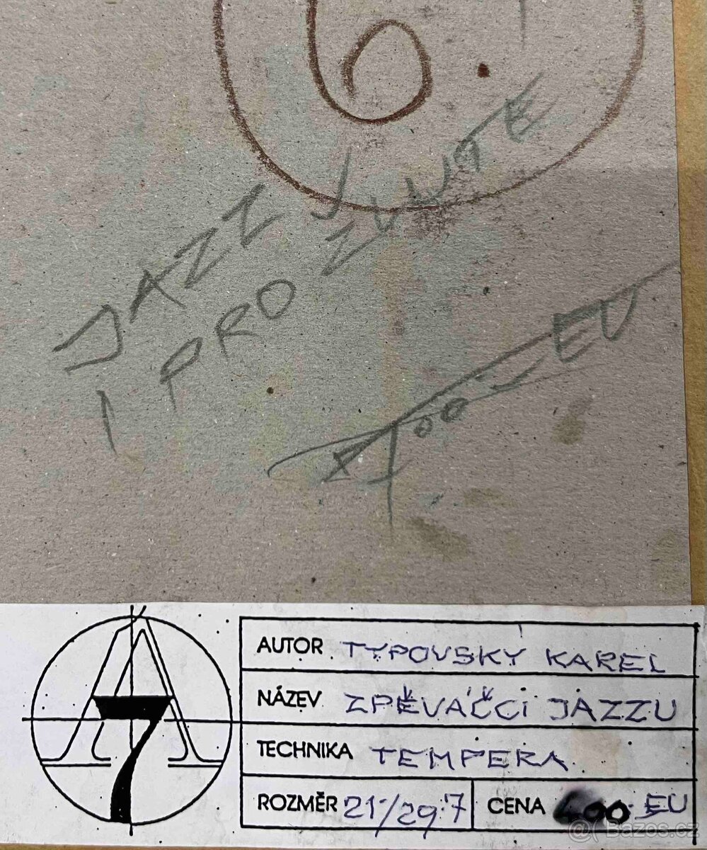 Obraz originál tempera autor Karel Typovský Olomouc - 4