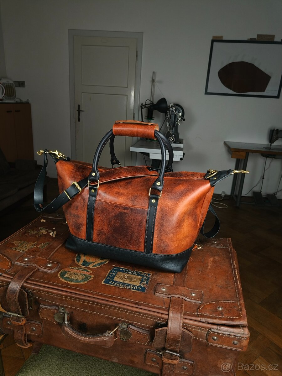 Kožená cestovní taška " duffle bag" - 4