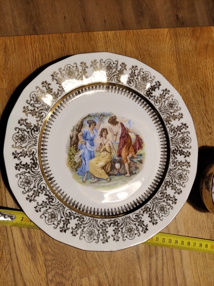 Starý retro talíř Tři Grácie - 4