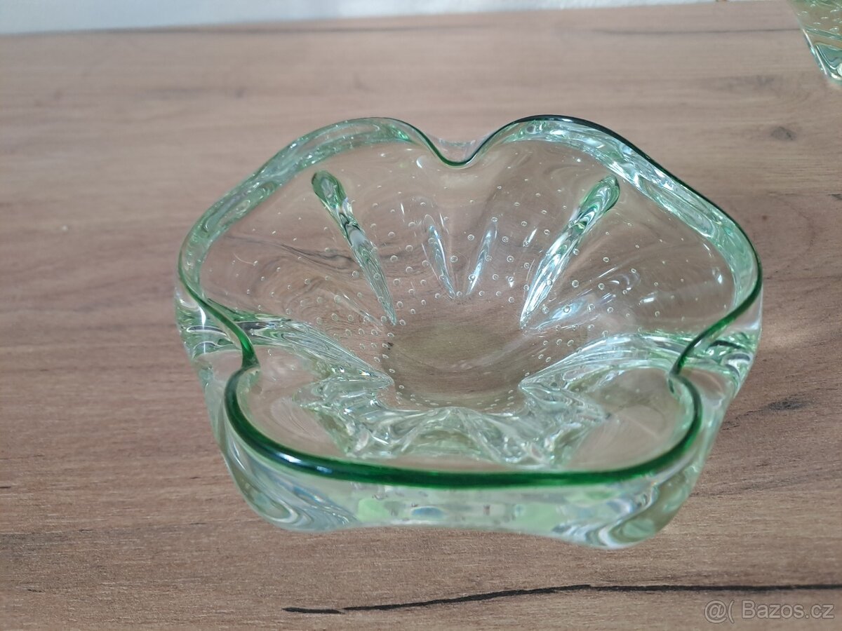 Zelené bublinkové sklo - 4