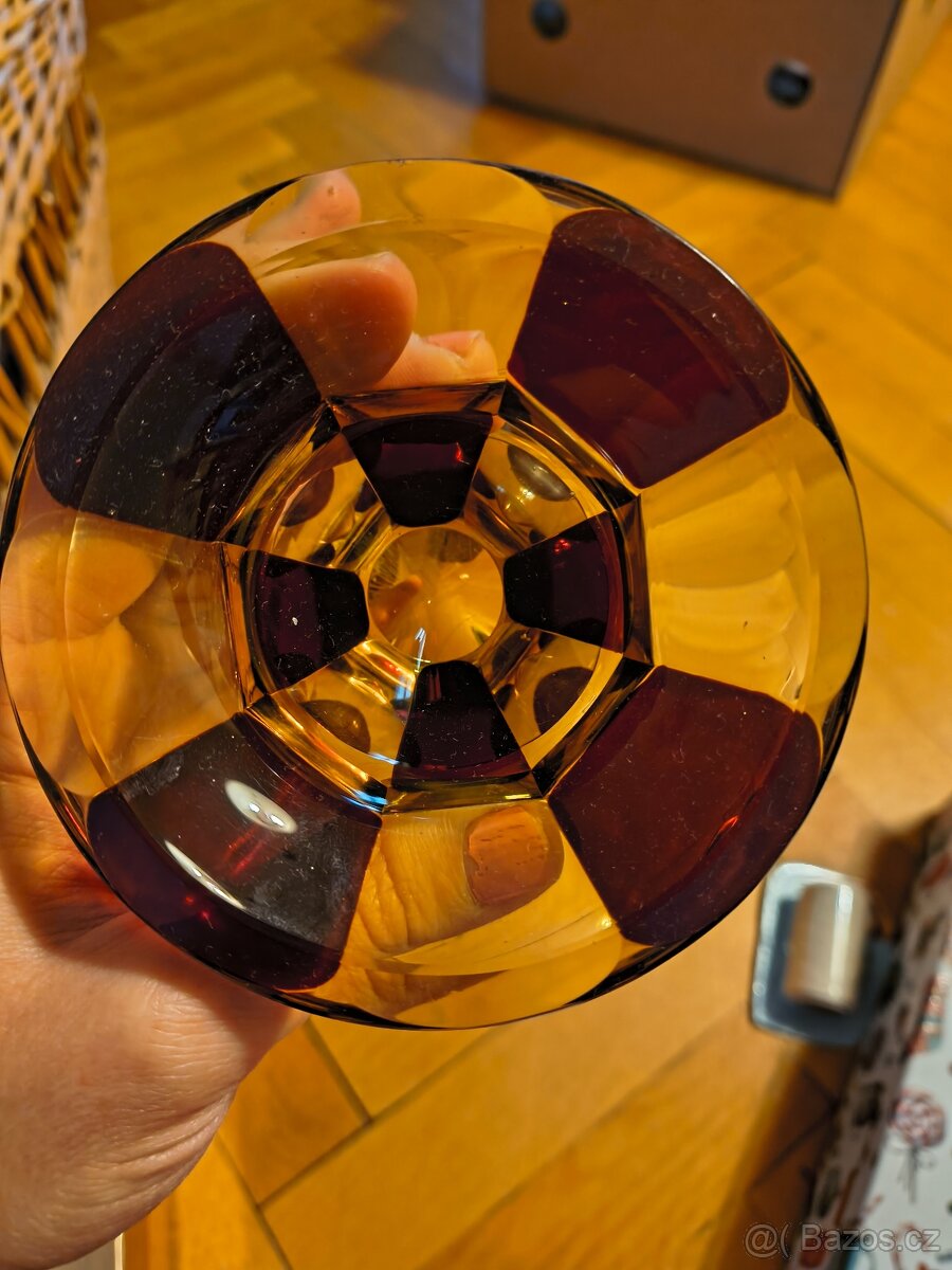 Starožitná mistička broušené sklo - 4