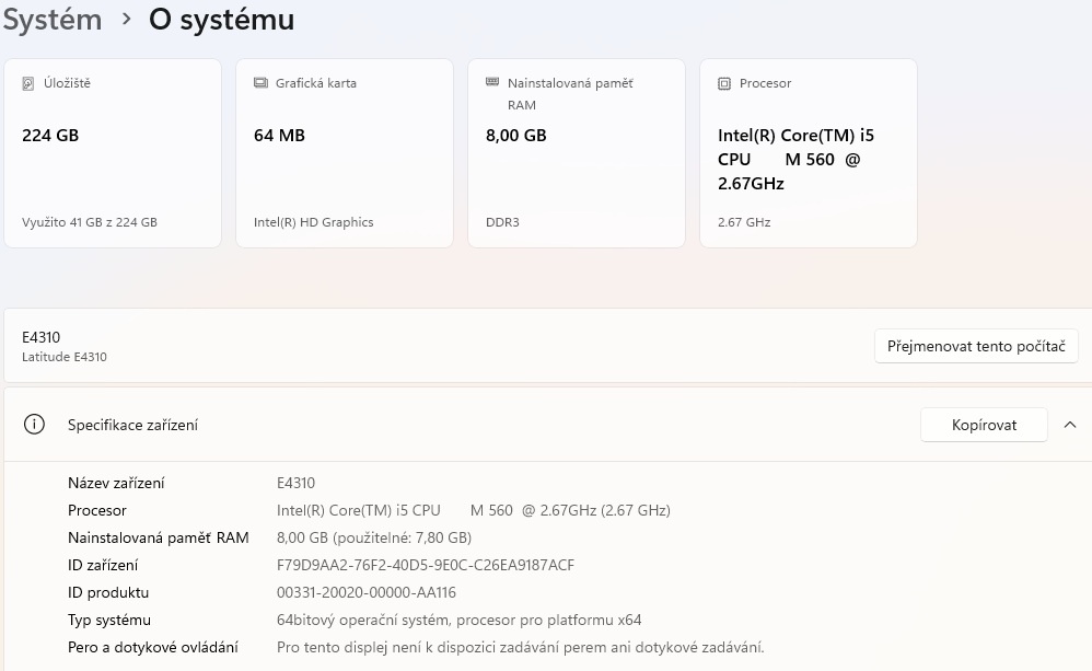 Dell Latitude E4310 - 8 GB RAM - Intel Core i5 CPU - 4