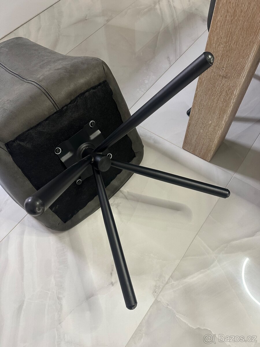 Prodám 6ks jídelních židlí. Antracit. Čalouněné. - 4