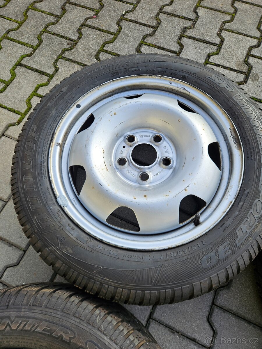 Originální zátěžové VW T5 Zimní Dunlop 215/60 R17C - 4