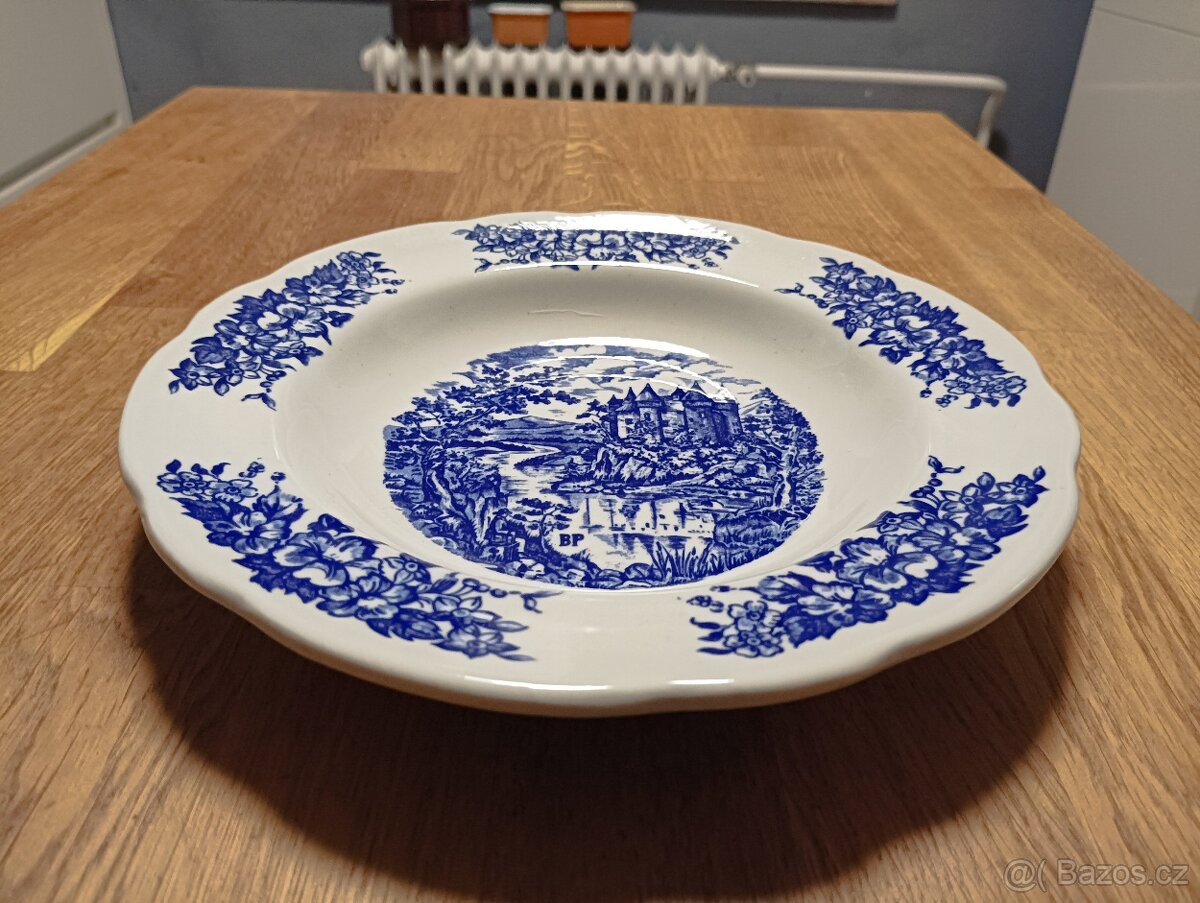 STARÝ PYROBLAN PORCELÁNOVÝ TALÍŘ BRITISH PETROLEUM FRANCE - 4