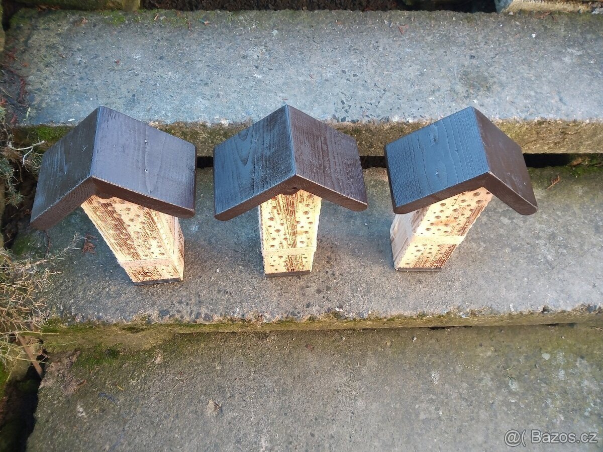 Hmyzí hotely- masivní bukové dřevo, ruční výroba, EKO-nátěr - 4