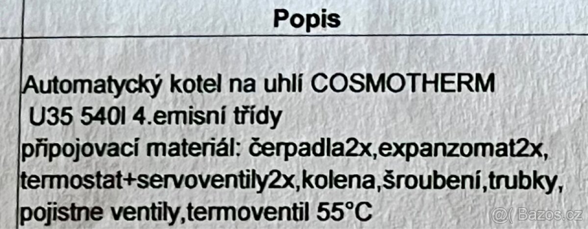 Automatický kotel Benekov cosmotherm U35 540l 4 emisní třídy - 4