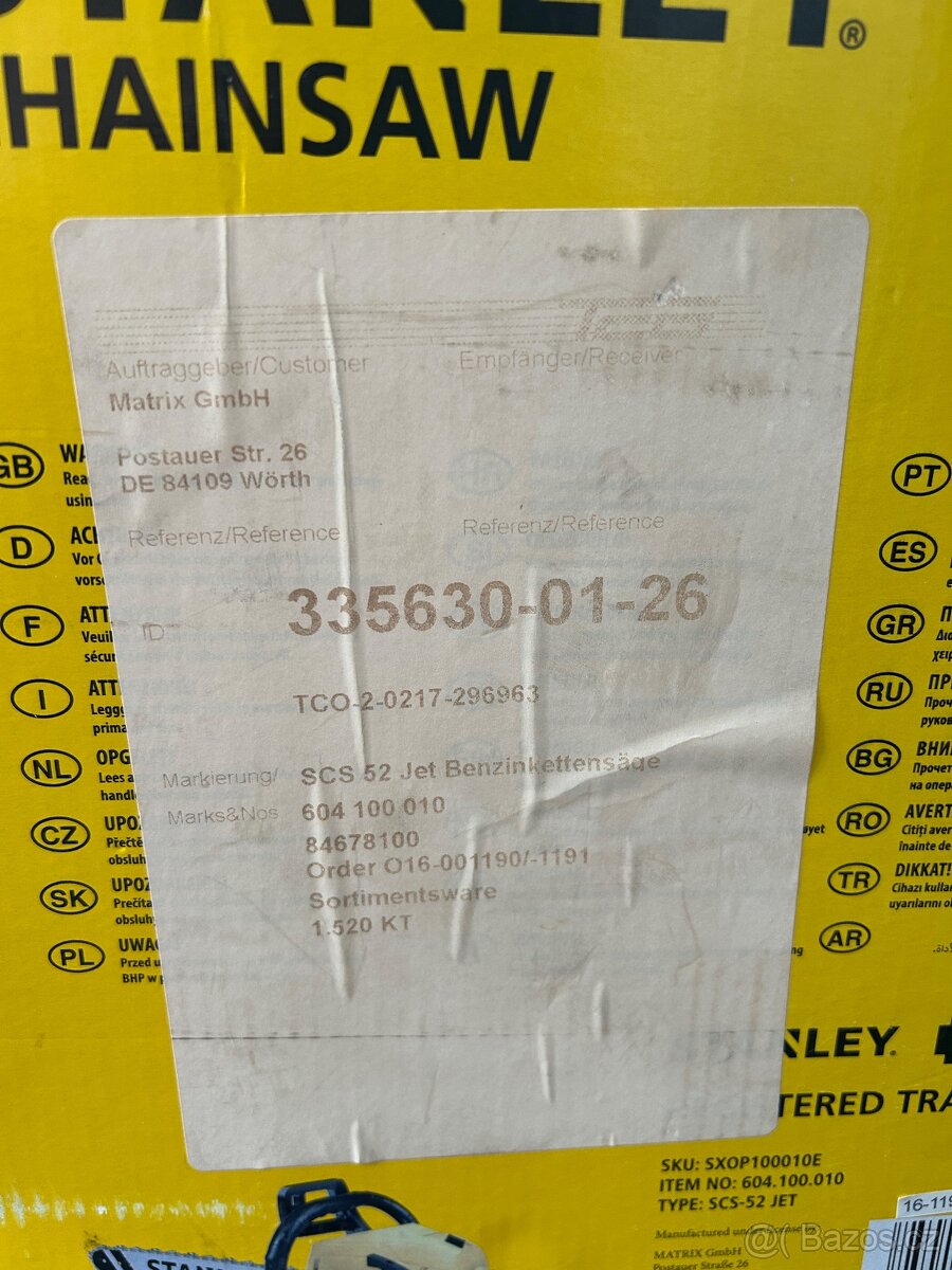 Řetězová pila Stanley SCS 52 JET, Nová, originální balení - 4