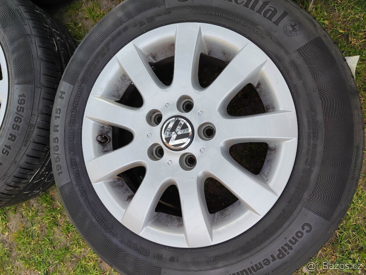Letní sada VW r15 5x112 et50 Continental 195/65/15 - 4