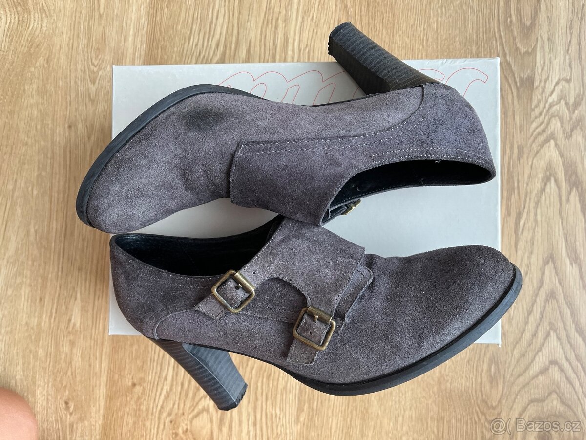 Semišové polobotky vel. 40 - 4