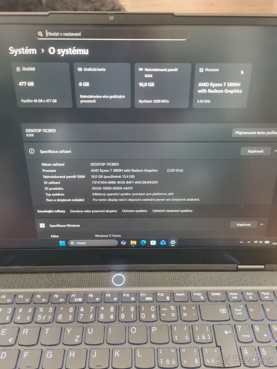 Prodám herní Lenovo Legion S7 - 4