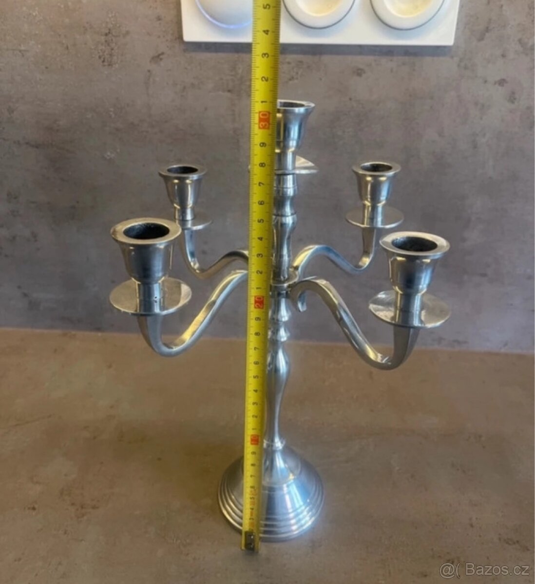 3x stříbrný svícen - 4