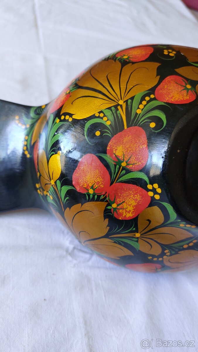 Chochloma - dřevěné ručně vyráběné a zdobené nádobí - 4