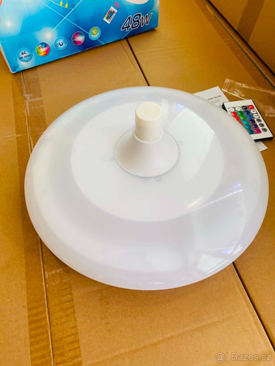 RGB LED svítidlo E27 48W s Bluetooth reproduktorem - 4