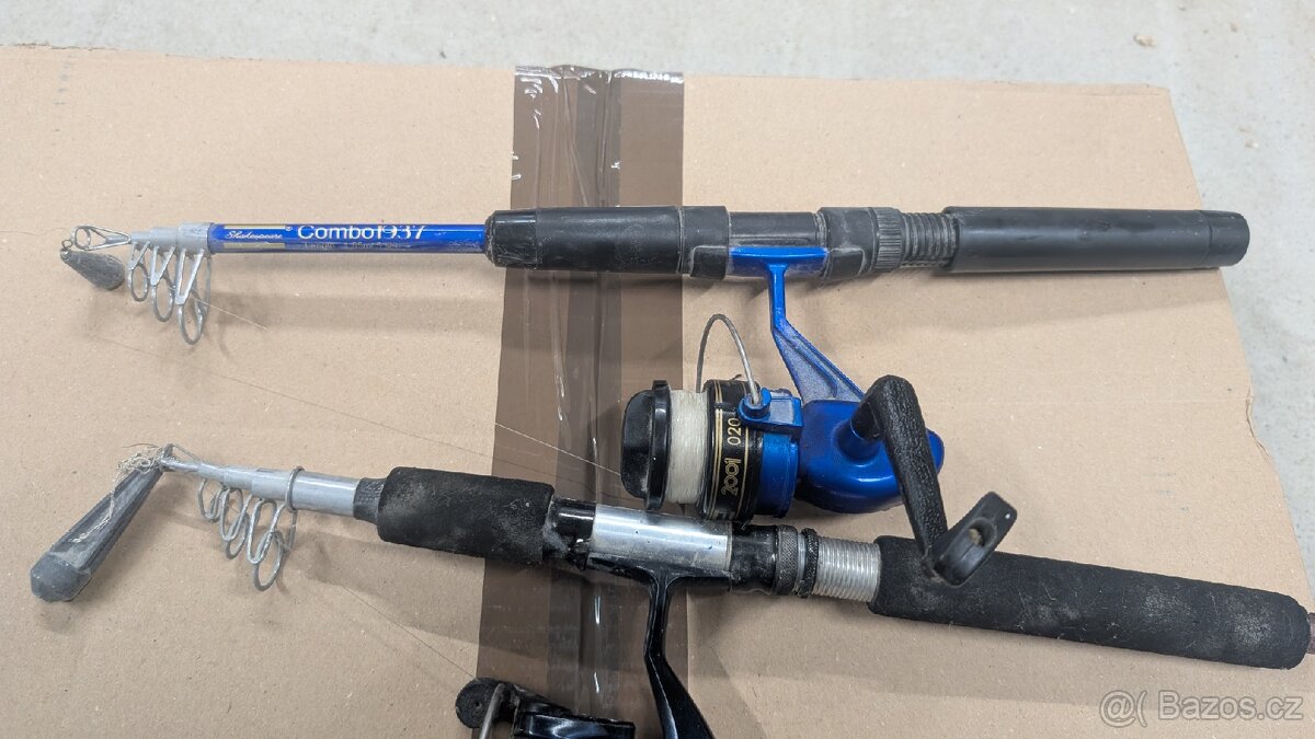 Rybářské pruty s navijáky a podběrák - 4