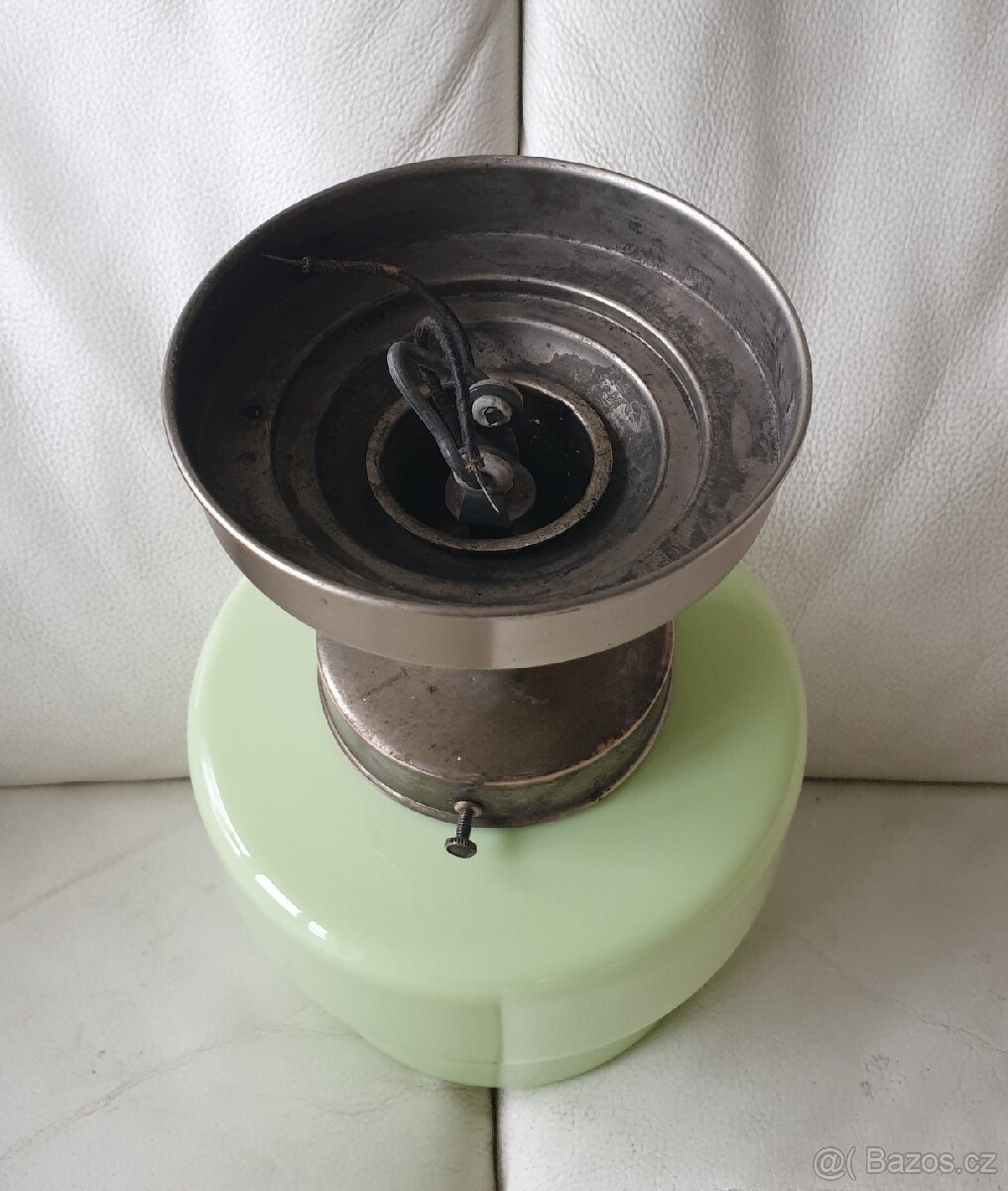 Starožitná stropnice - zelenkavé stínítko - 4