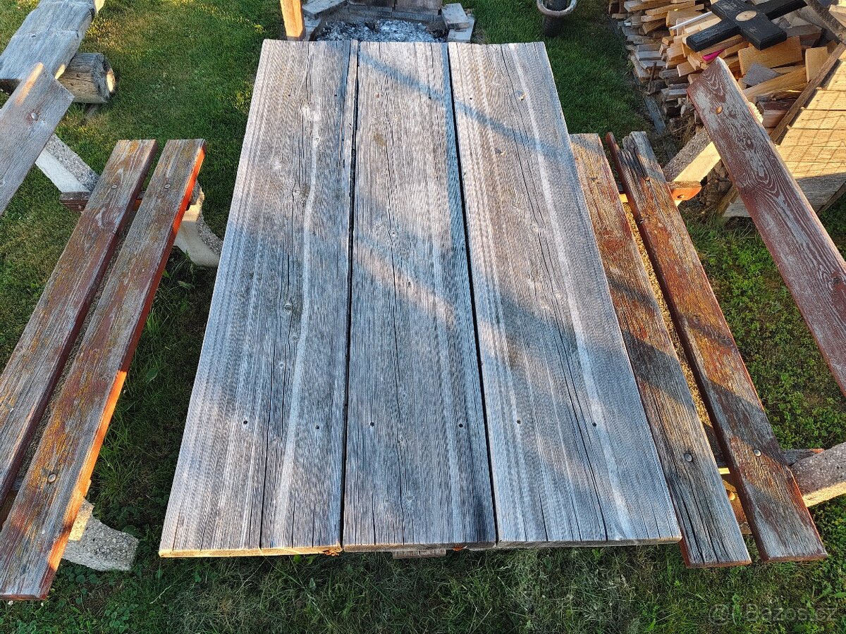 Betonový set stůl + 2x lavice - 4