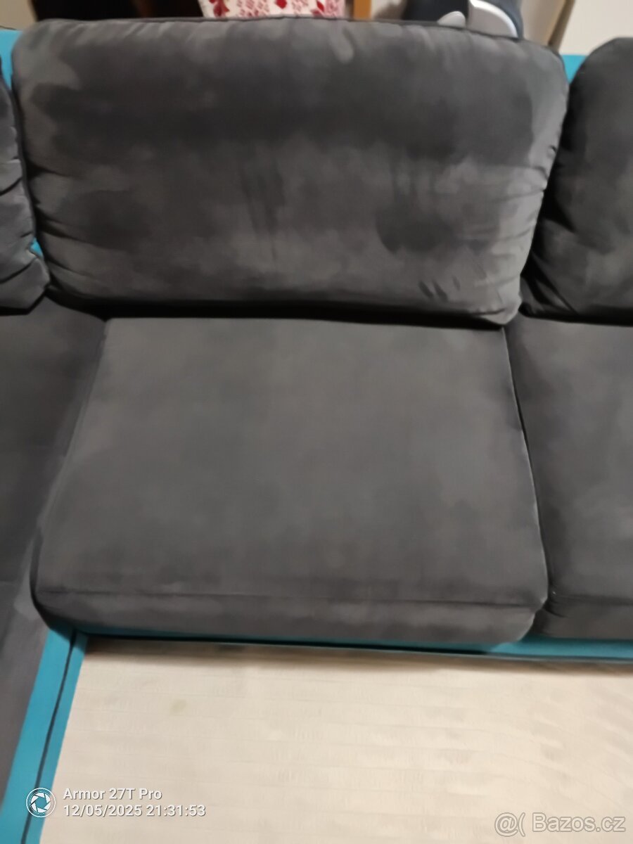 Rohová sedací souprava- rozkládací, úložný prostor - 4