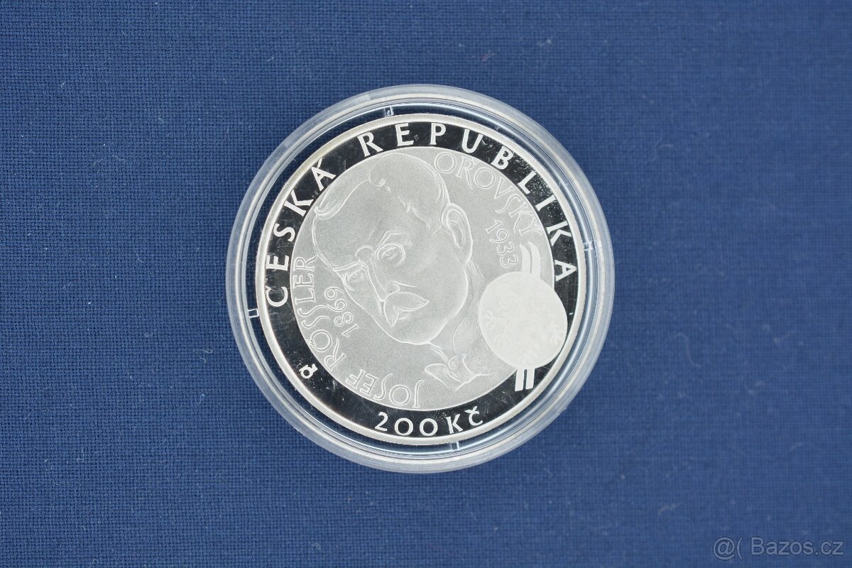 200 Kč 2003 Svaz lyžařů PROOF - stříbrná mince - 4