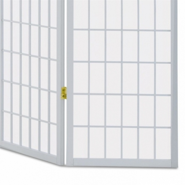 3 dílný paravan bílý z dřeva - 4