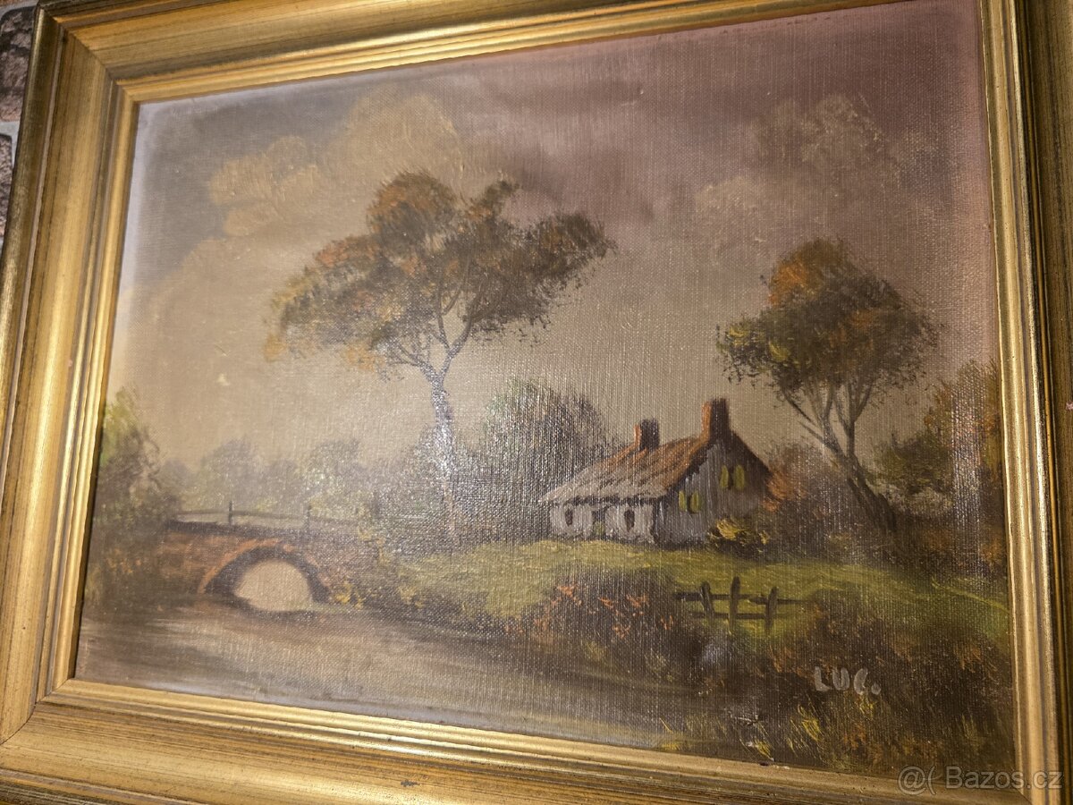 Starý obraz, vesnický motiv - 4