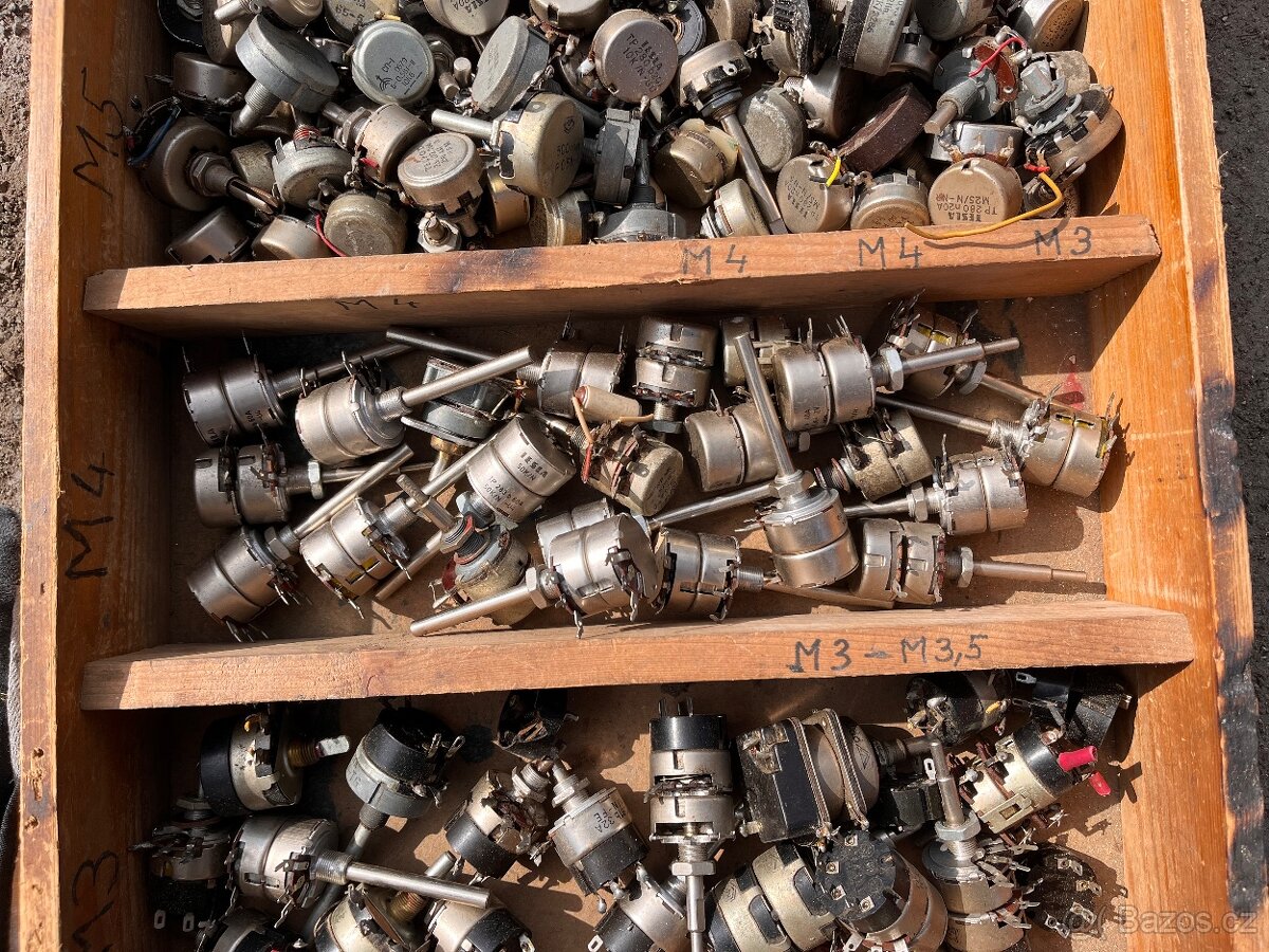 Velká sada starých potenciometrů Tesla - 4