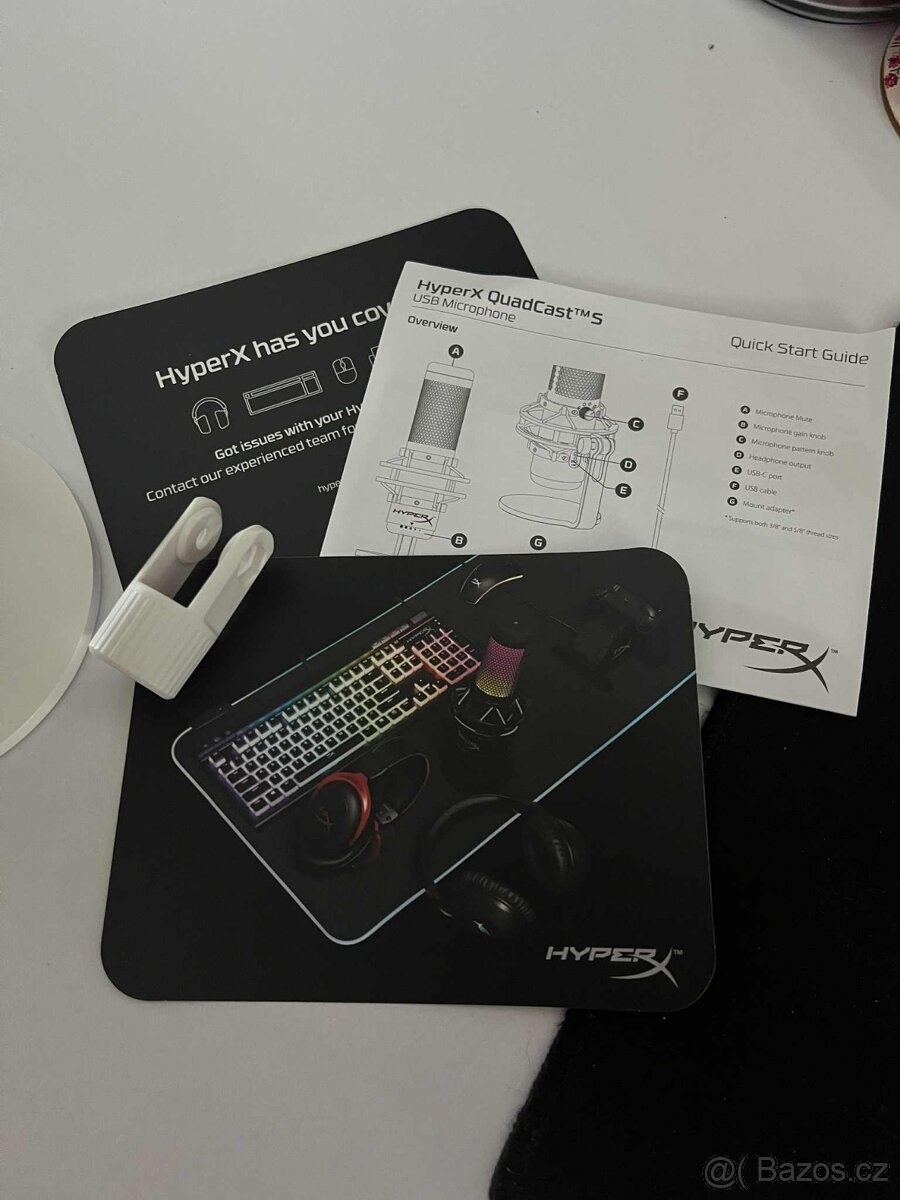 Mikrofon HyperX QuadCast S – bílý, jako nový - 4