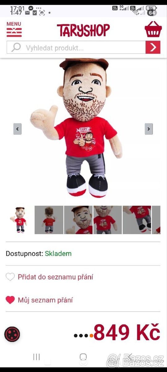 Prodám plyšáka taryho úplně nový zabalený - 4